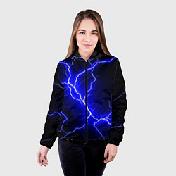 Куртка с капюшоном женская Color blue black, цвет: 3D-черный — фото 2