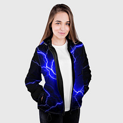 Куртка с капюшоном женская Color blue black, цвет: 3D-черный — фото 2