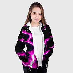 Куртка с капюшоном женская Color pink black, цвет: 3D-белый — фото 2