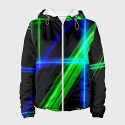 Куртка с капюшоном женская Color blue black green, цвет: 3D-белый
