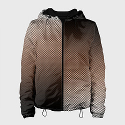 Куртка с капюшоном женская Чёрно-коричневый текстурный градиент пополам, цвет: 3D-черный