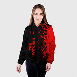 Куртка с капюшоном женская The Witcher - red gradient по-вертикали, цвет: 3D-черный — фото 2