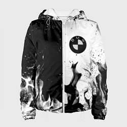 Куртка с капюшоном женская BMW black fire, цвет: 3D-белый