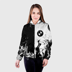 Куртка с капюшоном женская BMW black fire, цвет: 3D-белый — фото 2