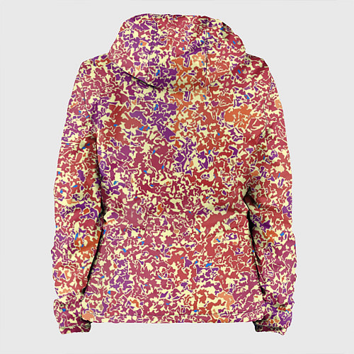 Женская куртка Оранжево-розовый пёстрый паттерн мелкий рисунок / 3D-Белый – фото 2