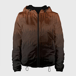 Куртка с капюшоном женская Чёрно-коричневый полосы от светлого к тёмному, цвет: 3D-черный