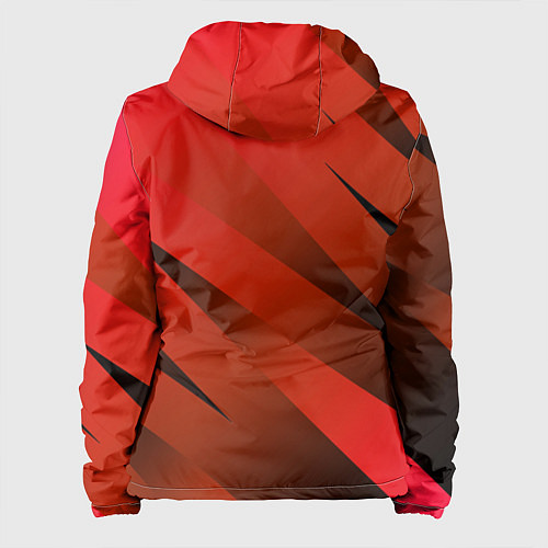 Женская куртка Красно-коричневый абстрактные полосы / 3D-Черный – фото 2