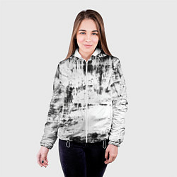 Куртка с капюшоном женская Color black and white, цвет: 3D-белый — фото 2