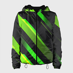 Куртка с капюшоном женская Color black green, цвет: 3D-черный