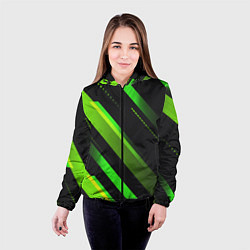 Куртка с капюшоном женская Color black green, цвет: 3D-черный — фото 2