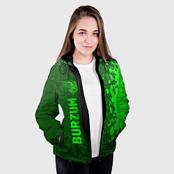 Куртка с капюшоном женская Burzum - green gradient по-вертикали, цвет: 3D-черный — фото 2