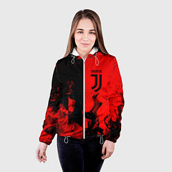 Куртка с капюшоном женская Juventus огненнный, цвет: 3D-белый — фото 2