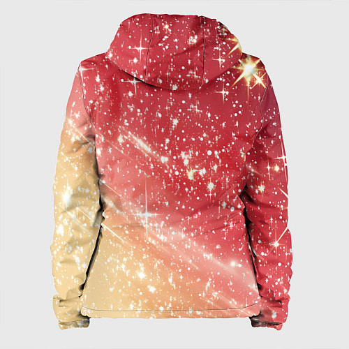 Женская куртка Розово-золотая текстура с блеском / 3D-Белый – фото 2