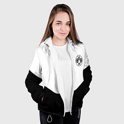 Куртка с капюшоном женская Borussia geometry, цвет: 3D-белый — фото 2