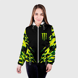 Куртка с капюшоном женская Monster energy кислотная геометрия, цвет: 3D-белый — фото 2