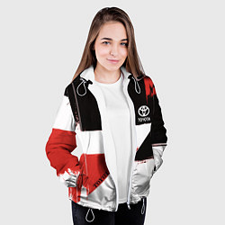 Куртка с капюшоном женская Toyota логотип, цвет: 3D-белый — фото 2
