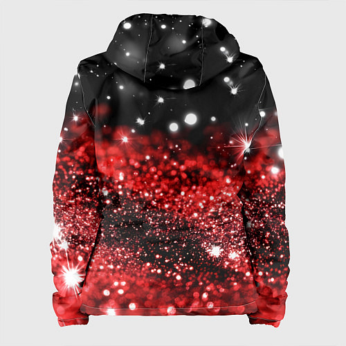 Женская куртка Красно-черная блестящая текстура / 3D-Белый – фото 2