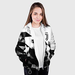 Куртка с капюшоном женская Juventus geometry black, цвет: 3D-белый — фото 2