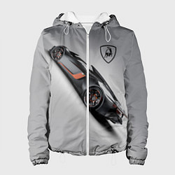 Куртка с капюшоном женская Lamborghini - racing car, цвет: 3D-белый