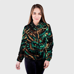 Куртка с капюшоном женская Японские драконы ирезуми, цвет: 3D-черный — фото 2