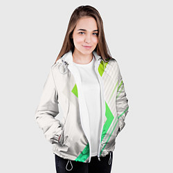 Куртка с капюшоном женская Color white line green, цвет: 3D-белый — фото 2