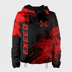 Куртка с капюшоном женская Exeed - red gradient вертикально, цвет: 3D-черный