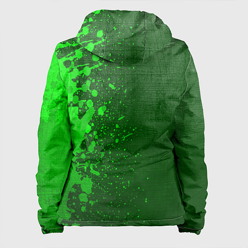 Женская куртка Death Stranding - green gradient по-вертикали / 3D-Черный – фото 2