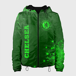 Куртка с капюшоном женская Chelsea - green gradient вертикально, цвет: 3D-черный