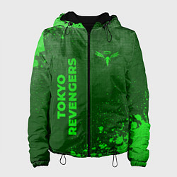 Куртка с капюшоном женская Tokyo Revengers - green gradient вертикально, цвет: 3D-черный