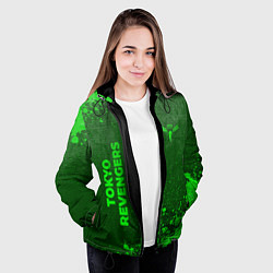 Куртка с капюшоном женская Tokyo Revengers - green gradient вертикально, цвет: 3D-черный — фото 2