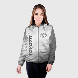 Куртка с капюшоном женская Toyota - white gradient вертикально, цвет: 3D-черный — фото 2