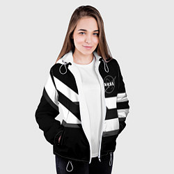 Куртка с капюшоном женская Nasa геометрия полосы, цвет: 3D-белый — фото 2