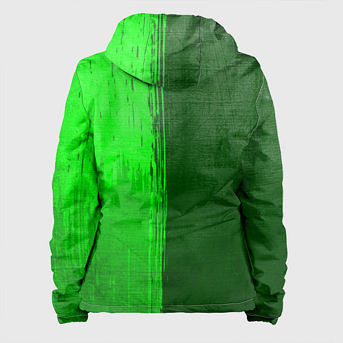 Женская куртка Real Madrid - green gradient по-вертикали / 3D-Черный – фото 2