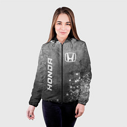 Куртка с капюшоном женская Honda - grey gradient вертикально, цвет: 3D-черный — фото 2