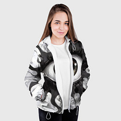 Куртка с капюшоном женская Глаз и щупальца - психоделика, цвет: 3D-белый — фото 2