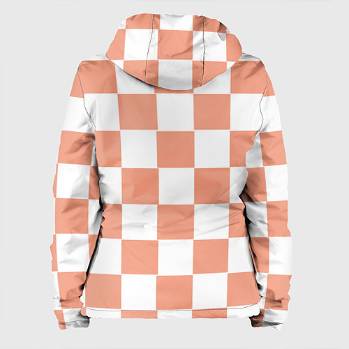 Женская куртка Квадраты оранжевые / 3D-Белый – фото 2
