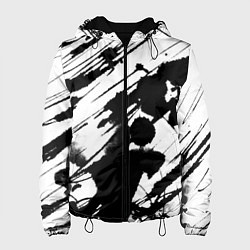 Женская куртка Брызги и штрихи черной краски