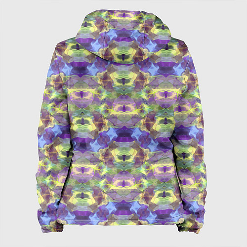 Женская куртка Неоновый акварельный орнамент икат / 3D-Белый – фото 2