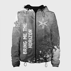 Куртка с капюшоном женская Bring Me the Horizon - grey gradient вертикально, цвет: 3D-черный