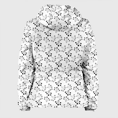 Женская куртка Черно белый ягодный узор ретро / 3D-Белый – фото 2