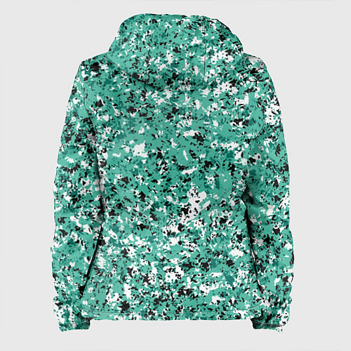 Женская куртка Бирюзовый с чёрно-белыми пятнами / 3D-Белый – фото 2
