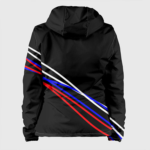 Женская куртка Герб и полосы цветов флага на чёрном / 3D-Черный – фото 2