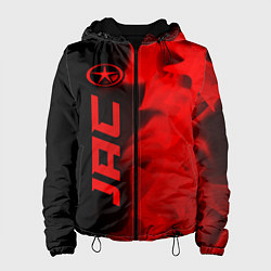 Куртка с капюшоном женская JAC - red gradient по-вертикали, цвет: 3D-черный