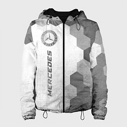 Куртка с капюшоном женская Mercedes - white gradient по-вертикали, цвет: 3D-черный