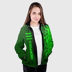 Куртка с капюшоном женская OneRepublic - green gradient по-вертикали, цвет: 3D-черный — фото 2