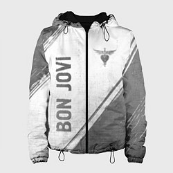 Женская куртка Bon Jovi - white gradient вертикально