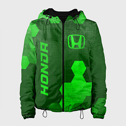 Куртка с капюшоном женская Honda - green gradient вертикально, цвет: 3D-черный