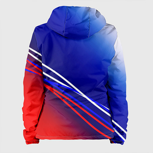 Женская куртка Герб России и градиент бело-сине-красный / 3D-Белый – фото 2