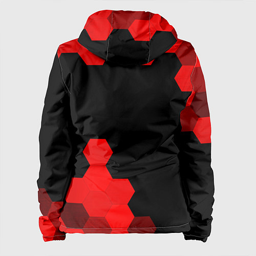 Женская куртка Among Us - red gradient вертикально / 3D-Черный – фото 2