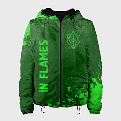 Куртка с капюшоном женская In Flames - green gradient вертикально, цвет: 3D-черный